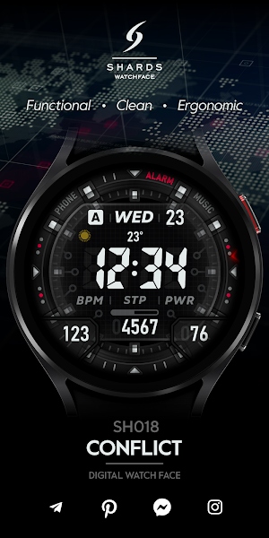 SH018 Watch Face, WearOS watch Screenshot 0