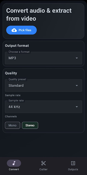 Audio Converter (MP3 OPUS OGG) Screenshot 0