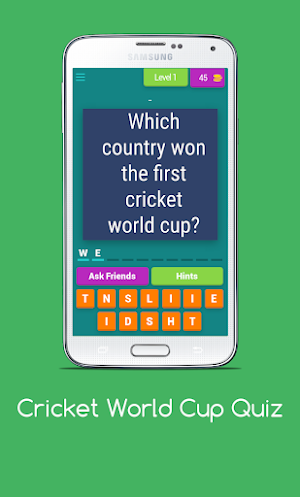 Cricket  World Cup  Quiz Screenshot 1
