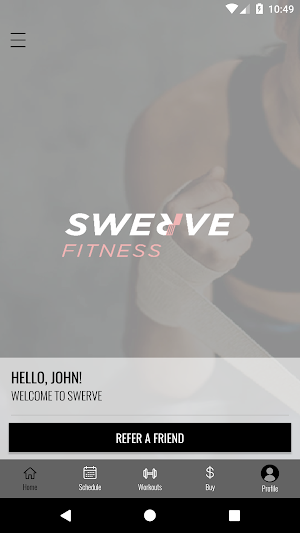 SWERVE Fitness App Screenshot 1