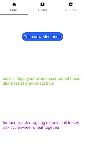 Mnemonic Phrase Generator - Se Screenshot 0