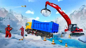 REAL SNOW EXCAVATOR: SNOW BLOWER CRANE SIMULATOR Screenshot 0
