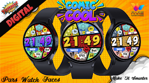 Comic Cool Digital Watch Face Screenshot 1