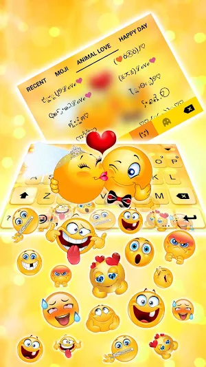 Love Emojis Gravity Keyboard Background Screenshot 2