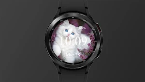 Blue eyed cat - Watch Face Screenshot 2