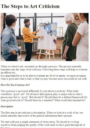 How to Critique Artwork Screenshot 2