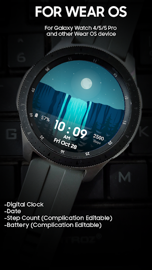 Waterfall - Digital Watchface Screenshot 0