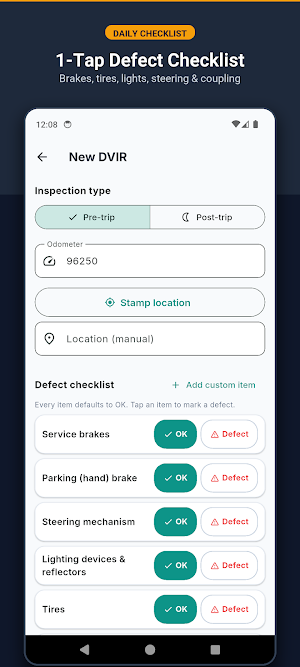 DVIR: Truck & DOT Inspection Screenshot 1