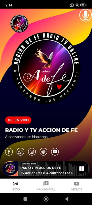 Radio y Tv Accion De Fe Screenshot 2