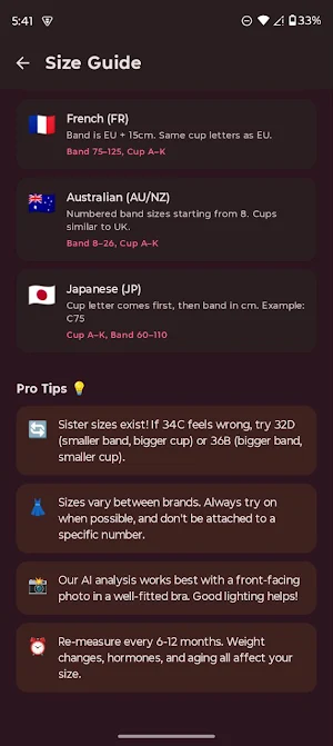 Bra Size Calculator AI Screenshot 2