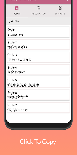 Stylish Text Symbol-Games Nickname Genrator Screenshot 1