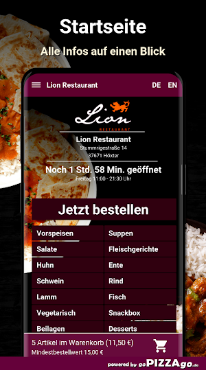 Lion Restaurant Höxter Screenshot 1