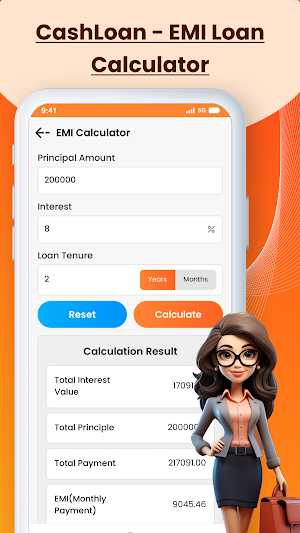 CashLoan - EMI Loan Calculator Screenshot 1