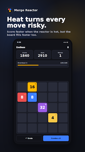 Merge Reactor: 2048 Puzzle Screenshot 2