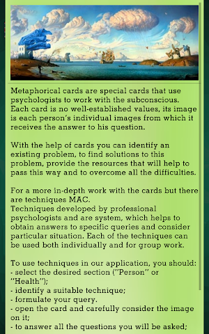 Metaphoric cards: Emerald. Well-being techniques Screenshot 1