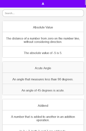 Mathematics Dictionary Screenshot 1