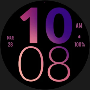 Purple Large Watch Face Screenshot 3