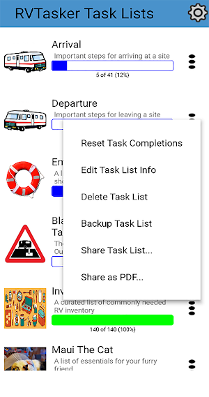 RV Tasker Checklists And More Screenshot 2