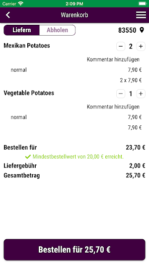 Punjabi Pizza Lieferservice Screenshot 2
