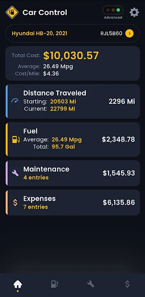 Car Control - Fuel & Costs Screenshot 0