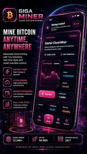 Giga BTC Mining Bitcoin Miner Screenshot 1