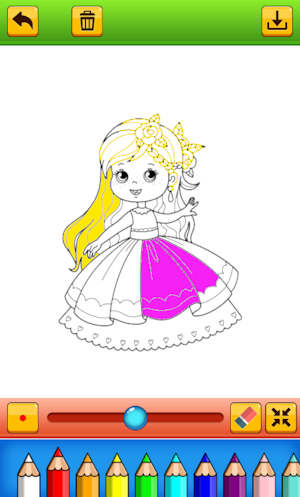coloring rainbow princess Screenshot 1