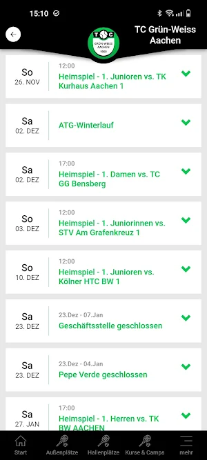 TC Grün-Weiss Aachen Screenshot 3