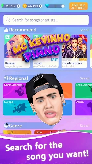 MC Kevinho Piano Tiles Screenshot 0