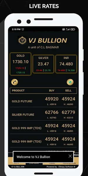 V J Bullion Screenshot 0