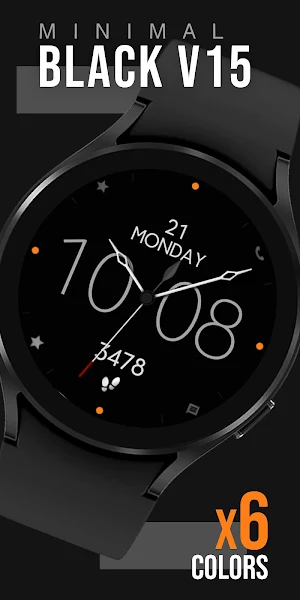 Minimal Black v15 Watch Face Screenshot 0