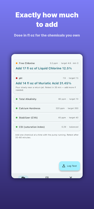 Pool Chemical Calculator Screenshot 0