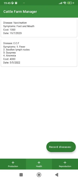 Cattle Management App Screenshot 2