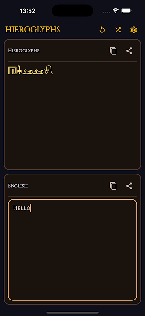 Hieroglyph Translator Screenshot 1