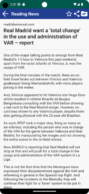 Real Madrid Latest News Screenshot 2