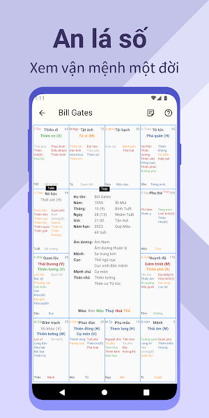 Lá số  tử vi - Diệu tinh tú Screenshot 1