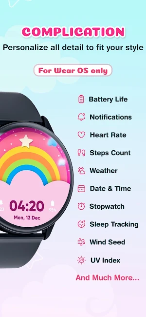 Rainbow Colorful Watchface PRO Screenshot 2