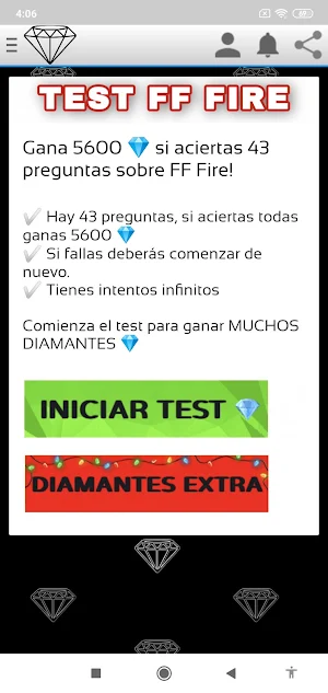FF FIRE TEST - GANA DIAMANTES Screenshot 1