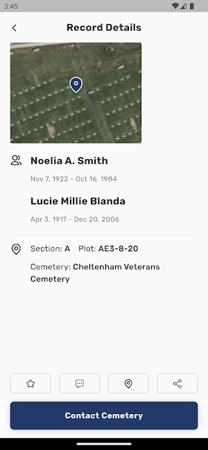 MDVA Cemeteries Screenshot 2