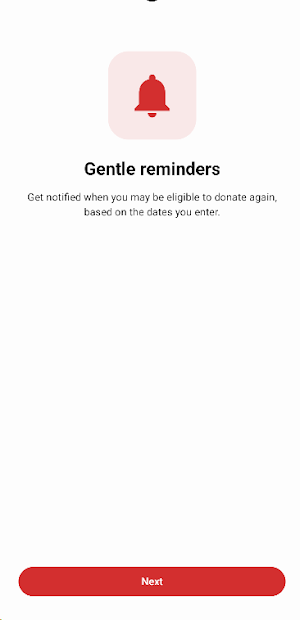 Blood Donation Reminder Screenshot 1