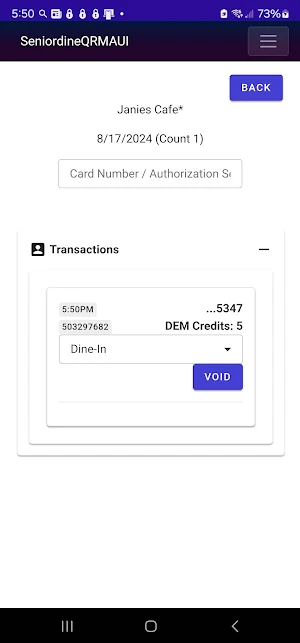 SeniordineQR Screenshot 2