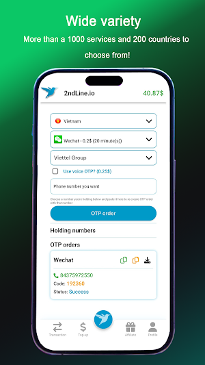 2nd Line - Virtual numbers Screenshot 1