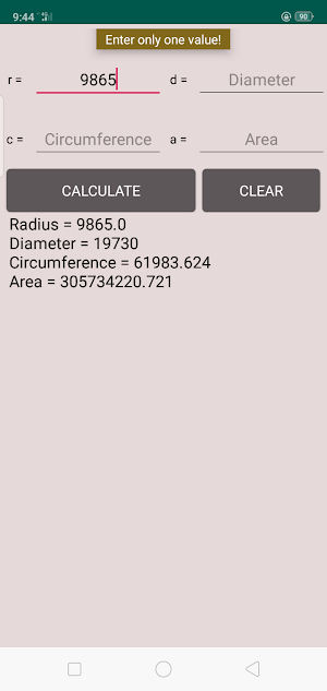 Circle + Arc Calculator Screenshot 1