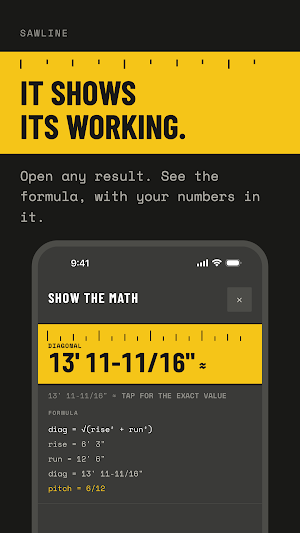 Feet, Inch Calculator: Sawline Screenshot 2
