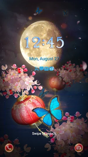 Moon And Flowers - Wallpaper Screenshot 1