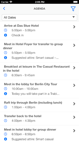 Directions Events Screenshot 2