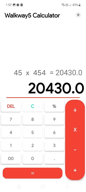 Walkway5 Calculator Screenshot 1