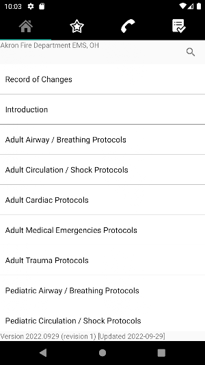 Akron Fire Dept. EMS Protocol Screenshot 0