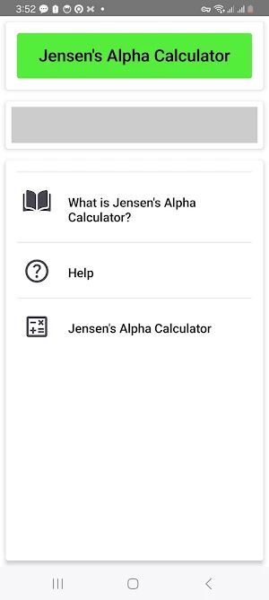 Jensen's Alpha Calculator Screenshot 0