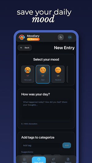 Moodiary Screenshot 1