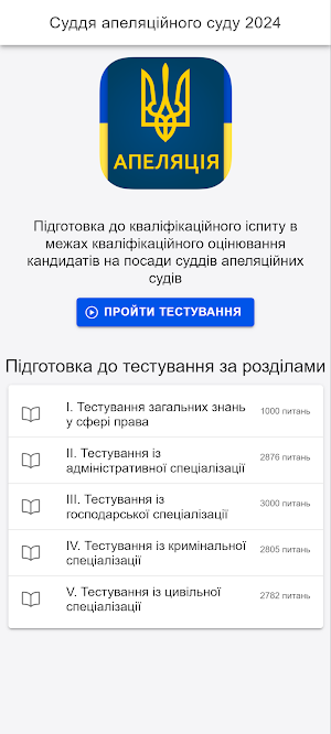 Апеляція - тести (lite) Screenshot 0